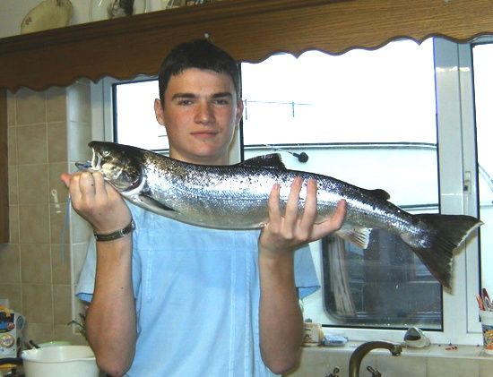 Mark McClelland with his first salmon
